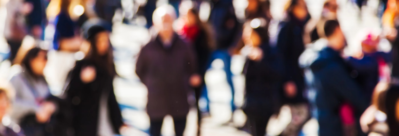 crowd walking Des Moines