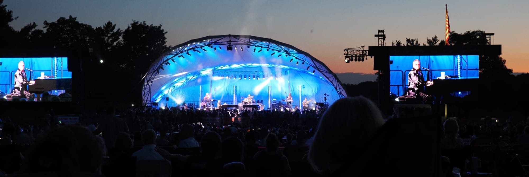 outdoor concert venue at sunset Des Moines